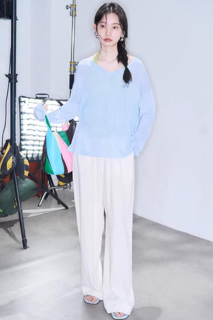 Linen Blend Wide-Leg Pants