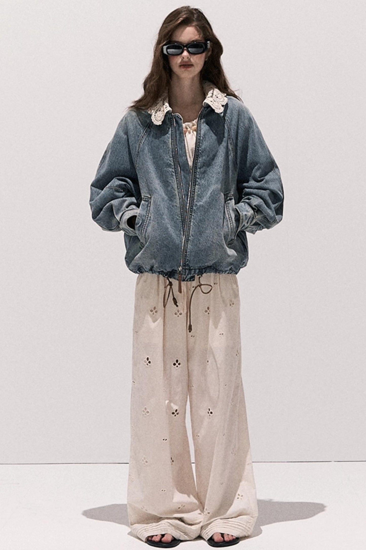 Vintage Crochet Denim Jacket Set-Up