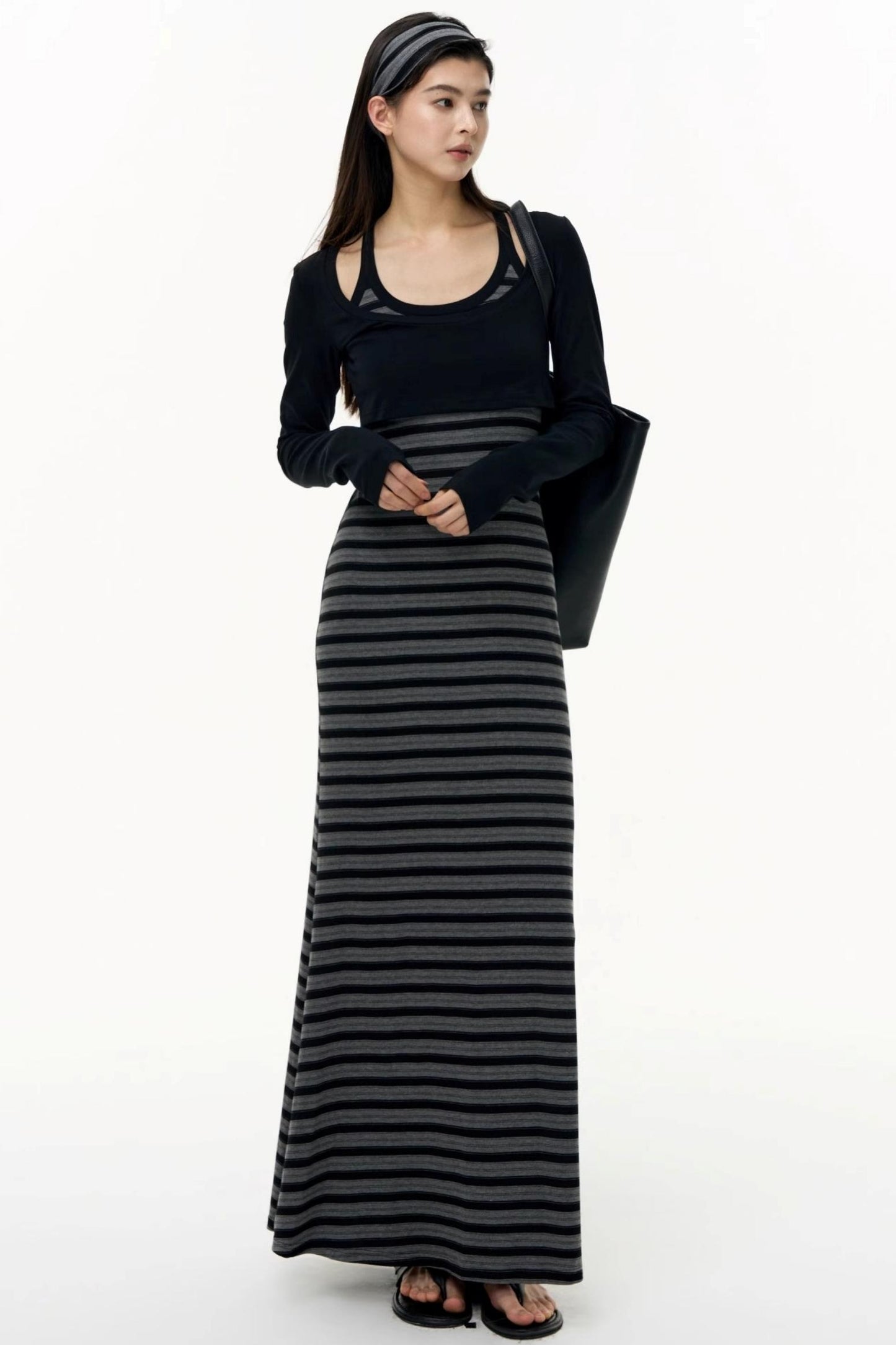 Tencel Striped Camisole Slim Dress