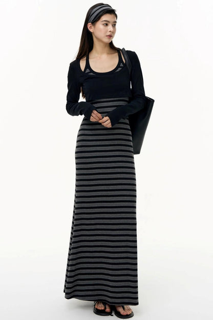 Tencel Striped Camisole Slim Dress