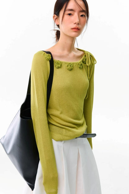 Flower Crochet Knit Top