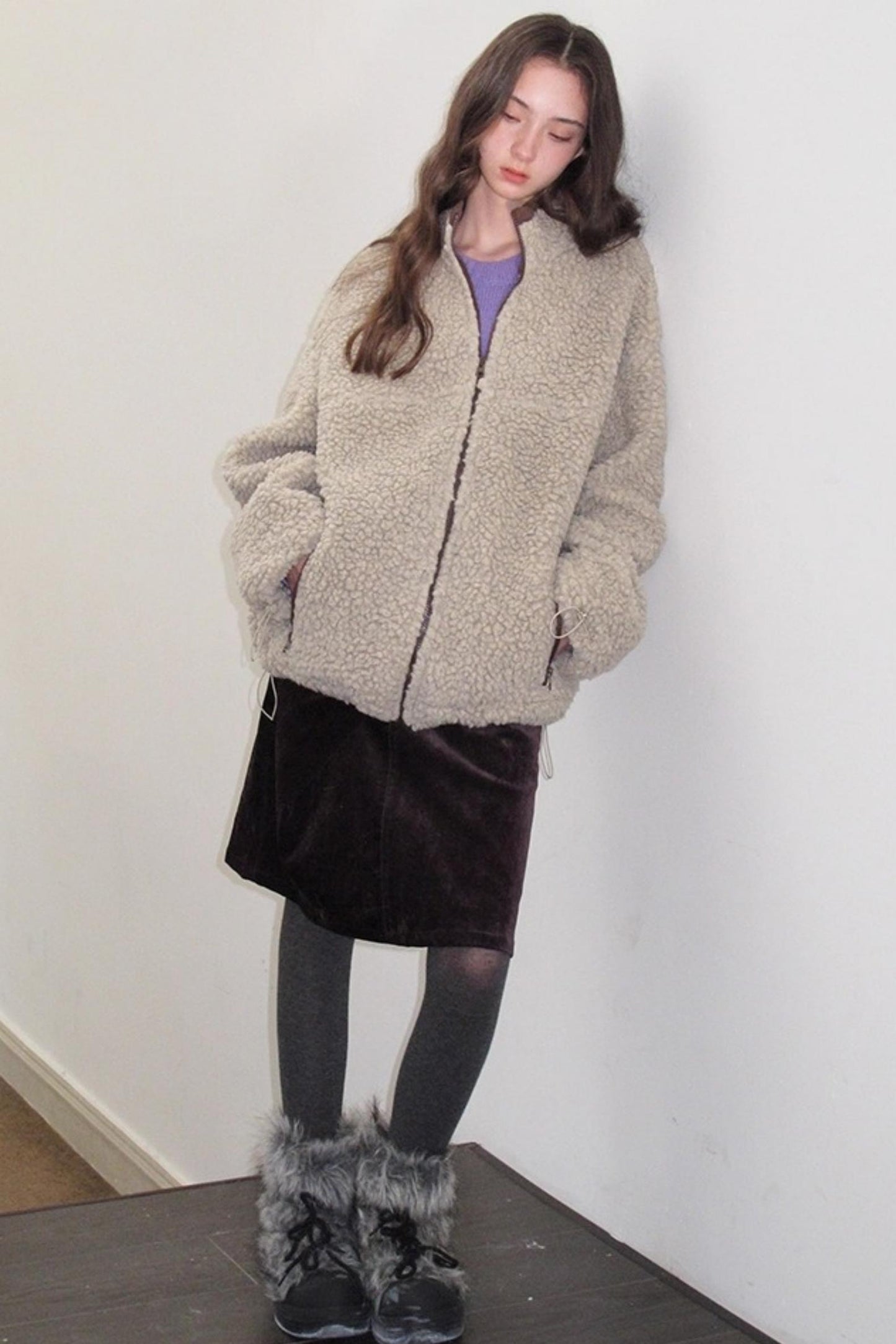 Vintage Dark Purple Velvet Skirt