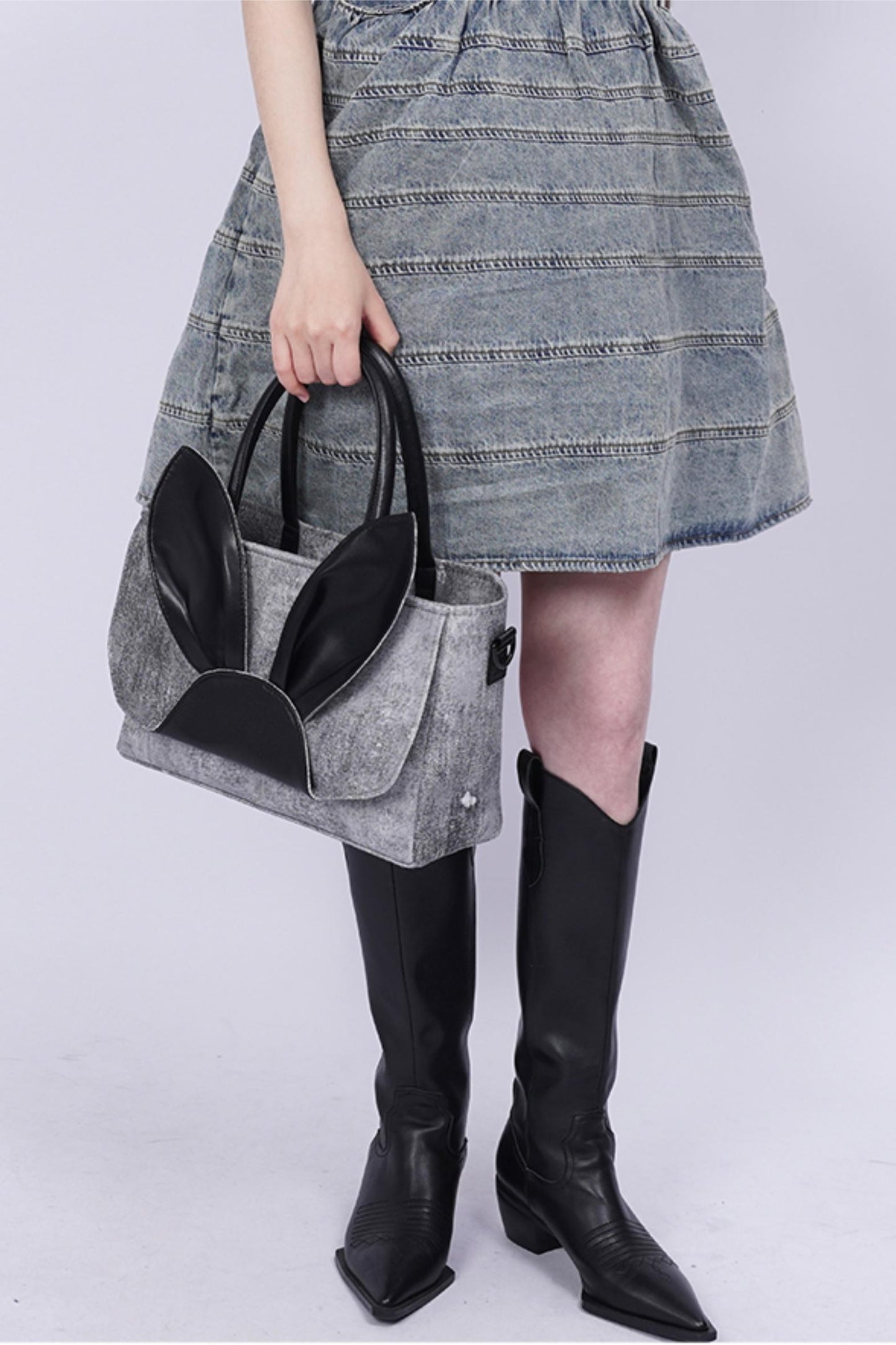 Denim Rabbit Tote Bag