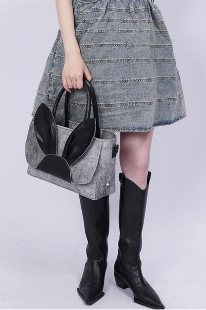 Denim Rabbit Tote Bag
