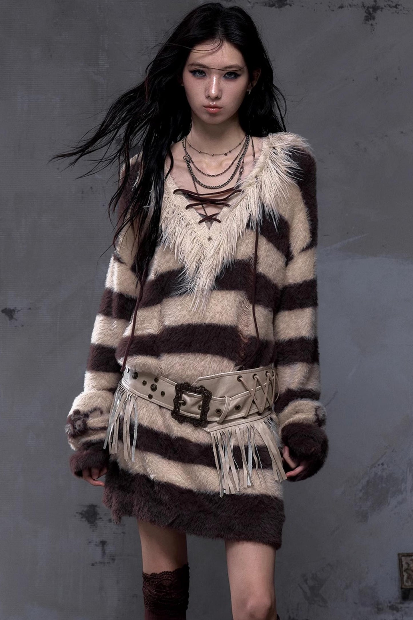 Vintage Street Punk Long Sweater