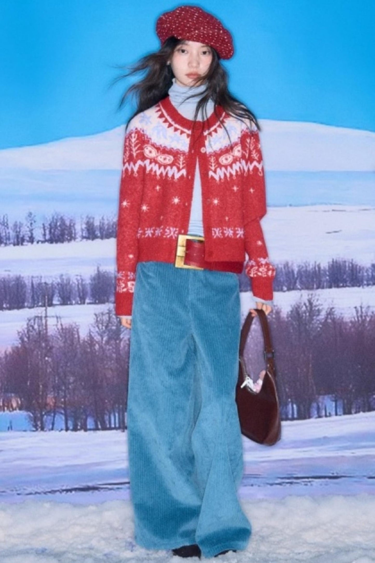 Snowflake Jacquard Cardigan Set-Up