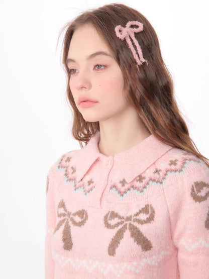 Soft and thick Fair Isle polo neck sweater