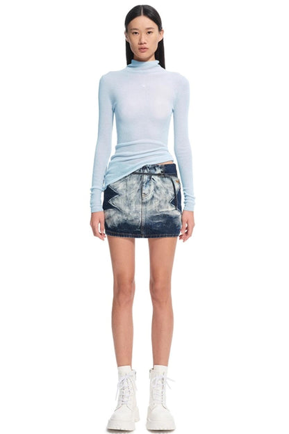 High Neck Long Sleeve Knit Wool Top