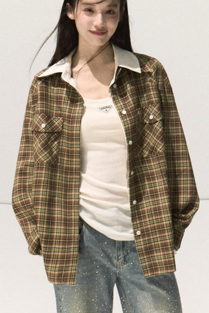 Vintage Striped Texture Two-Piece Shirt