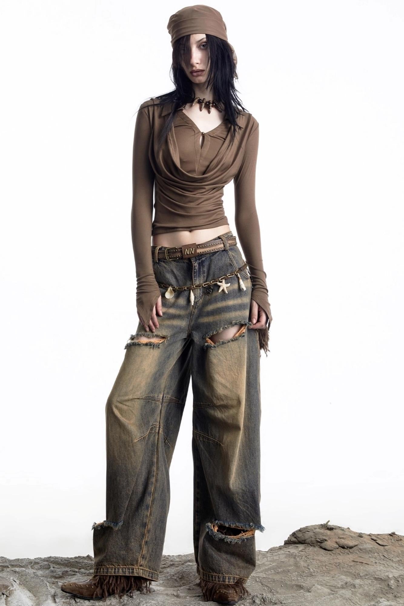 Lyocell Swing Collar T-Shirt