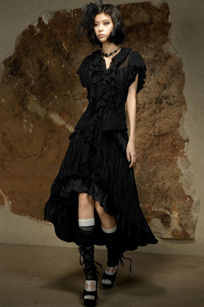 Asymmetrical Retro Tube Skirt
