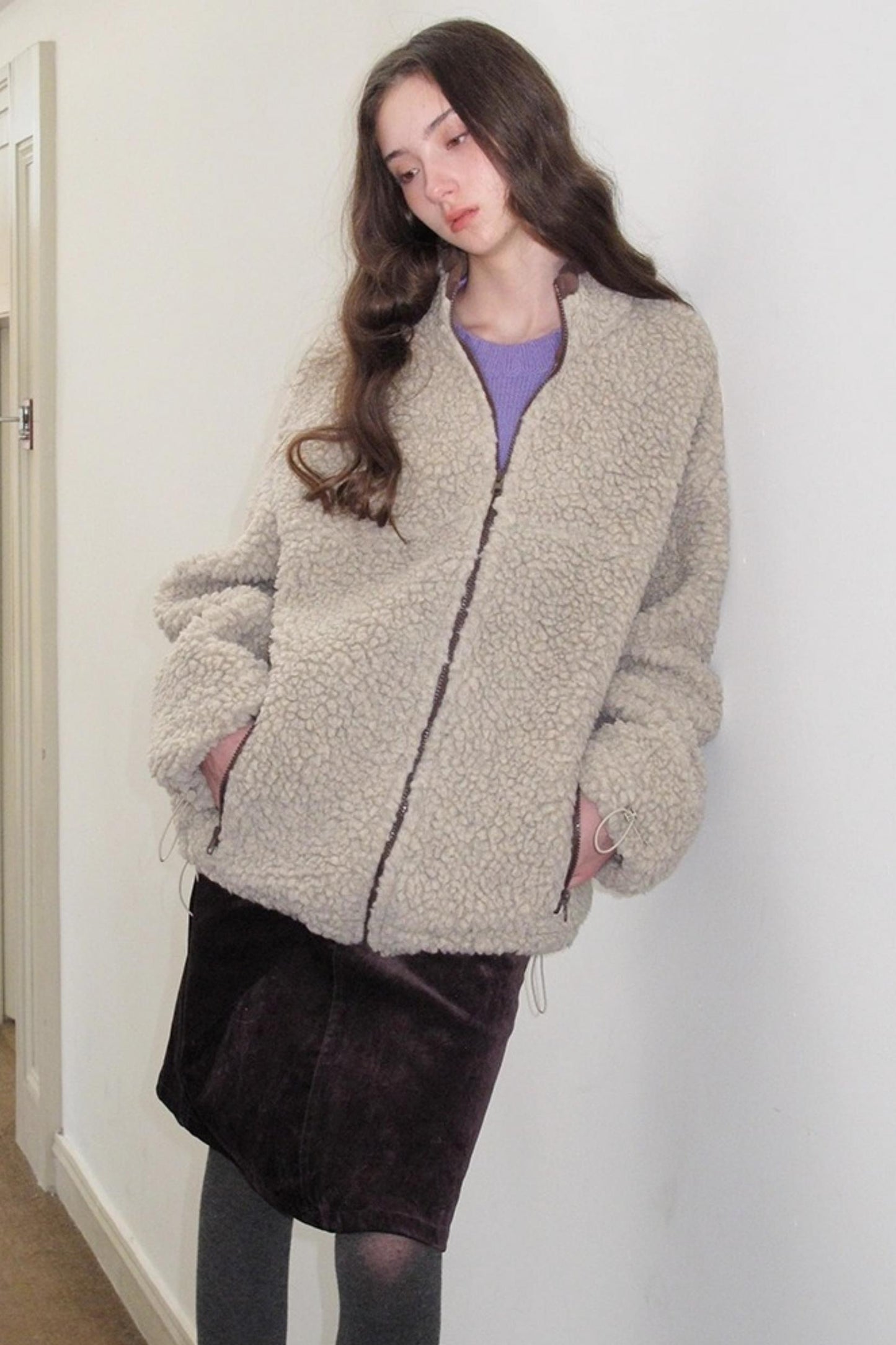 Vintage Dark Purple Velvet Skirt