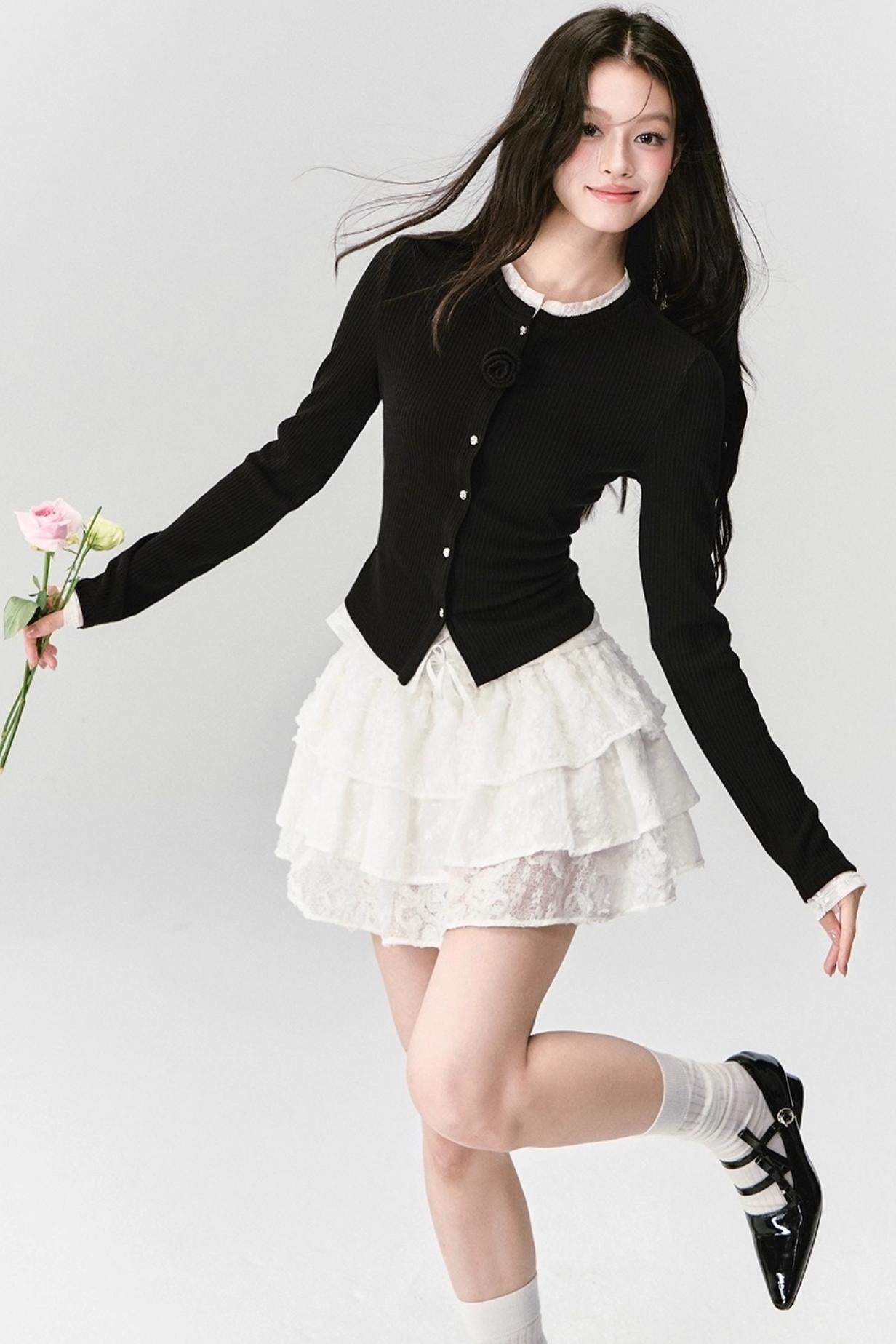 Flower Knit Cardigan