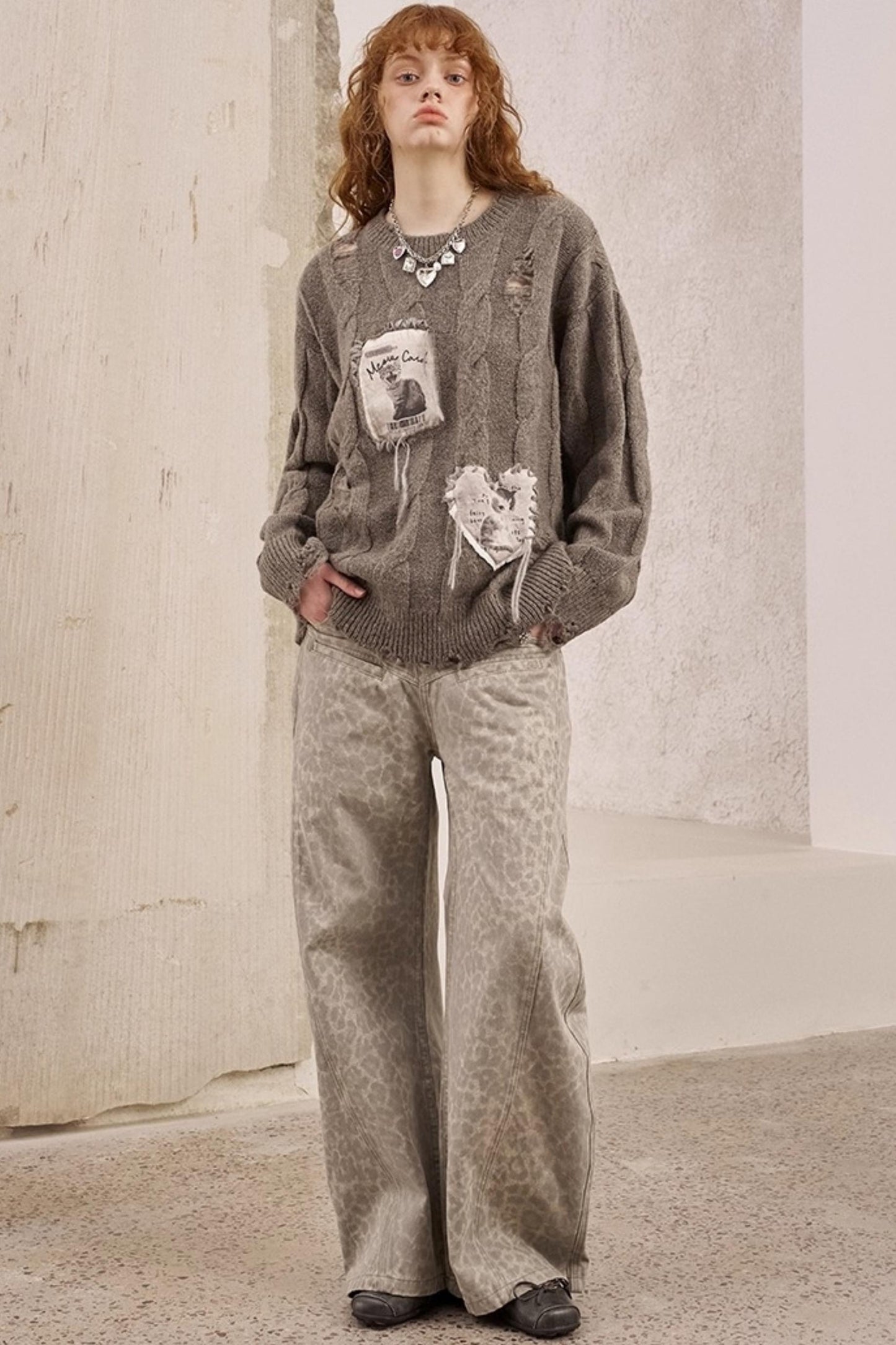 Leopard Print Straight Loose Pants