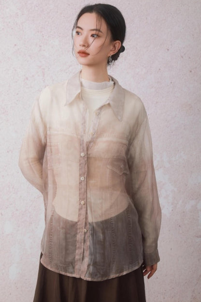 Chestnut Brown Patchwork Turtleneck Top