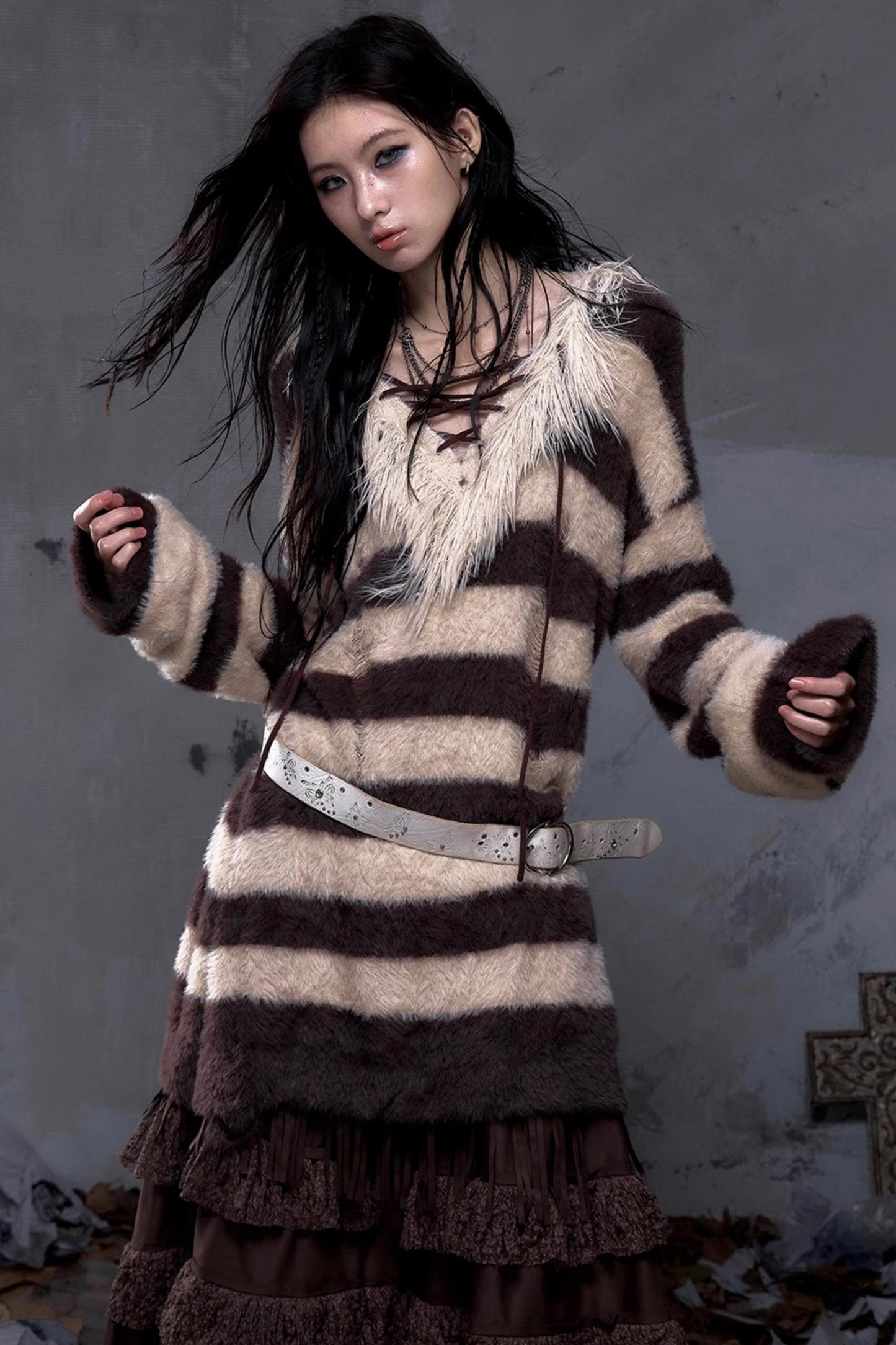 Vintage Street Punk Long Sweater