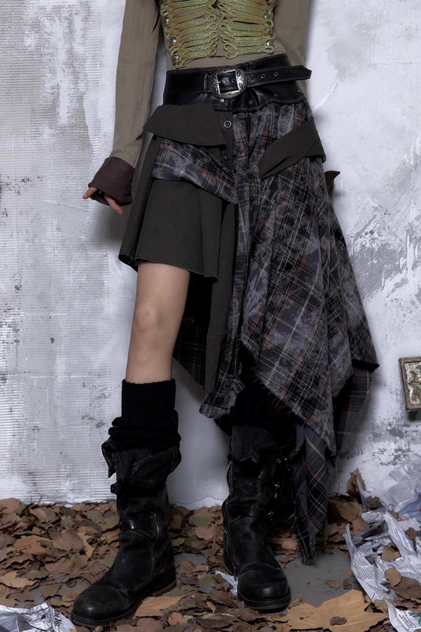 Vintage Punk Plaid Skirt