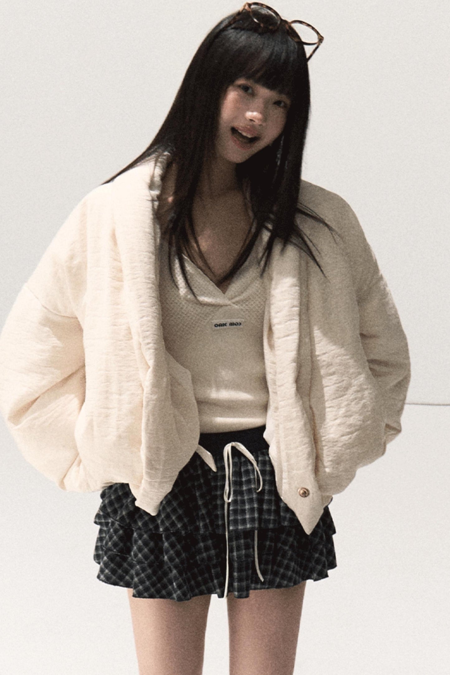 Shrine Plaid Woolen A-Line Skirt