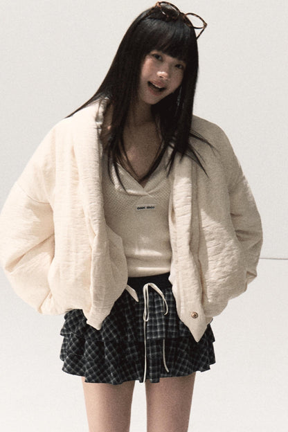 Shrine Plaid Woolen A-Line Skirt