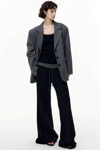 Flared Cotton Wide-Waisted Sweatpants