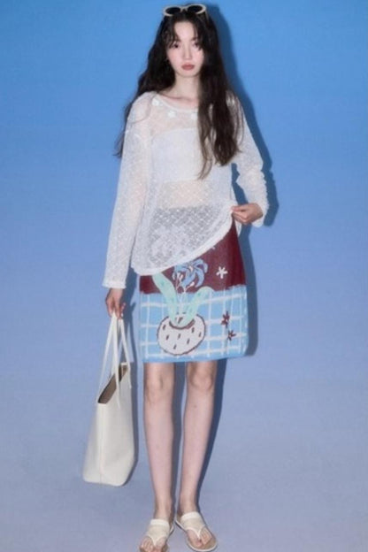 Original Lily Jacquard Tencel Vest Skirt Set-Up