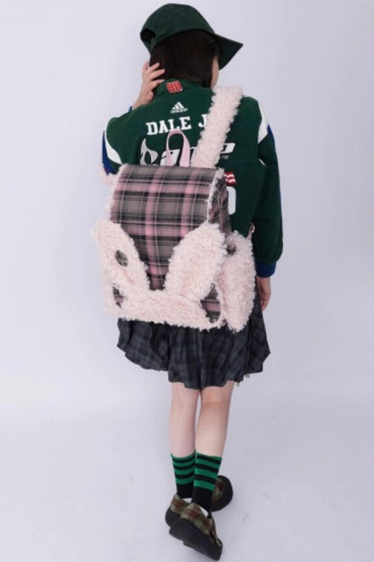 Furry Rabbit Ear Backpack