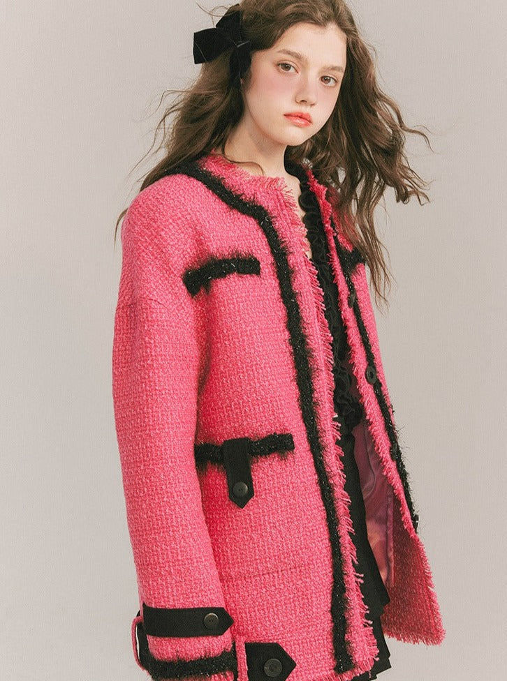 pink ink wool jacket