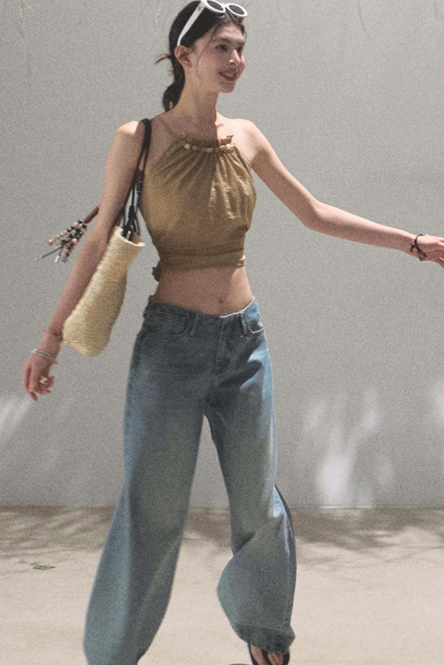 Floral Lace-Up Camisole