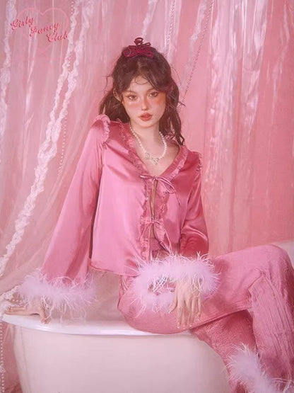 Satin Pajamas Homewear Set Pants