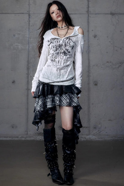 Vintage Punk Hooded Top