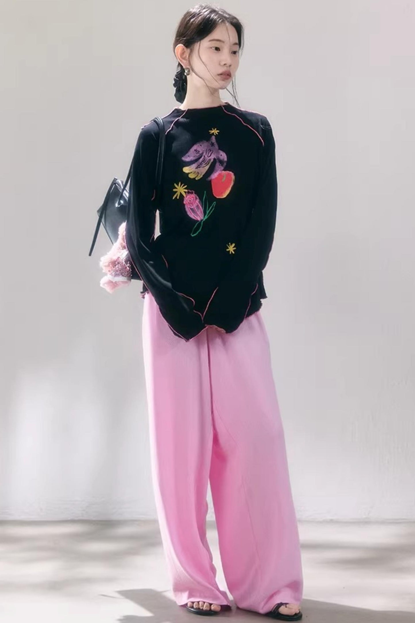Linen Blend Wide-Leg Pants
