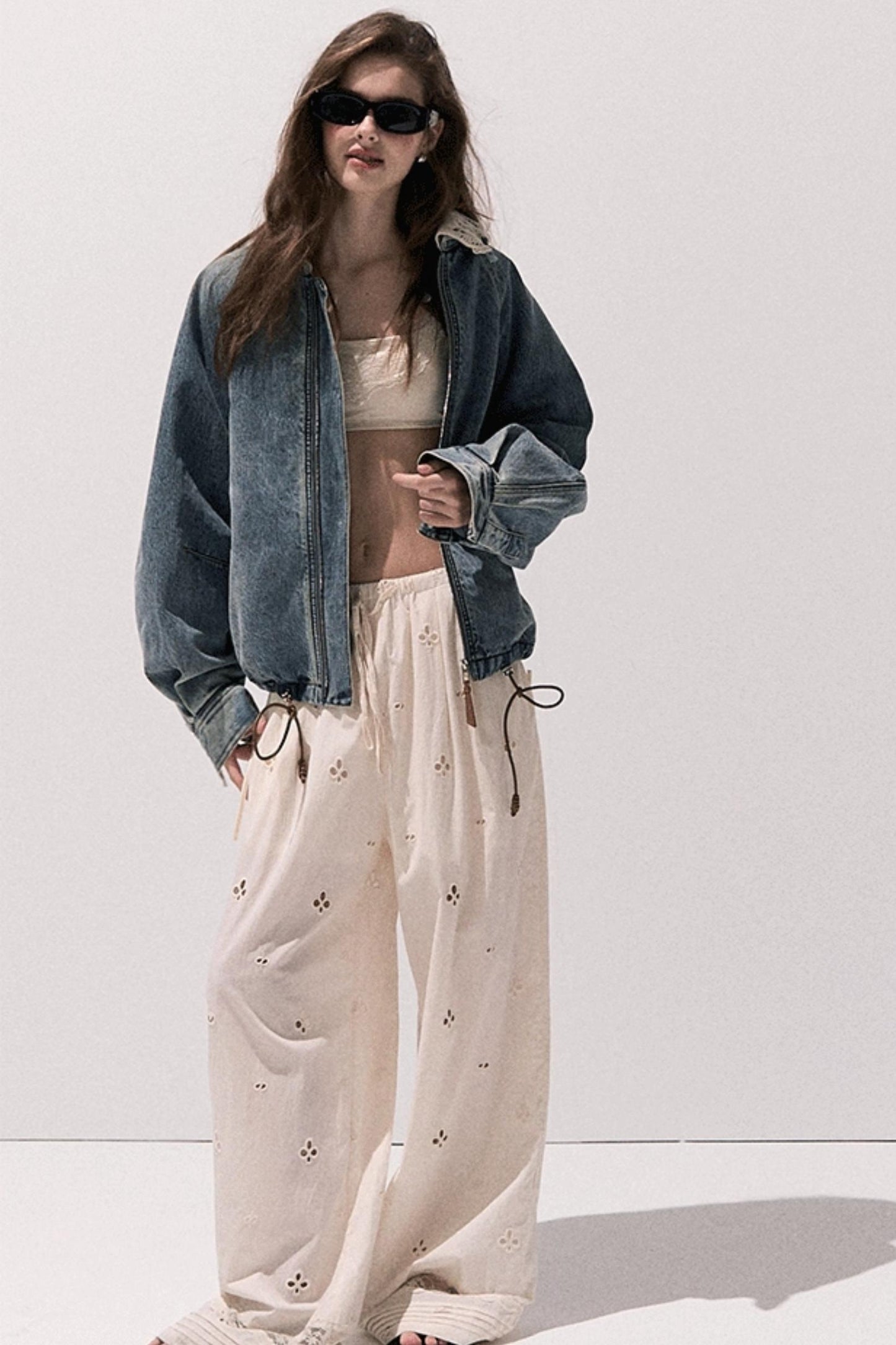 Vintage Crochet Denim Jacket Set-Up