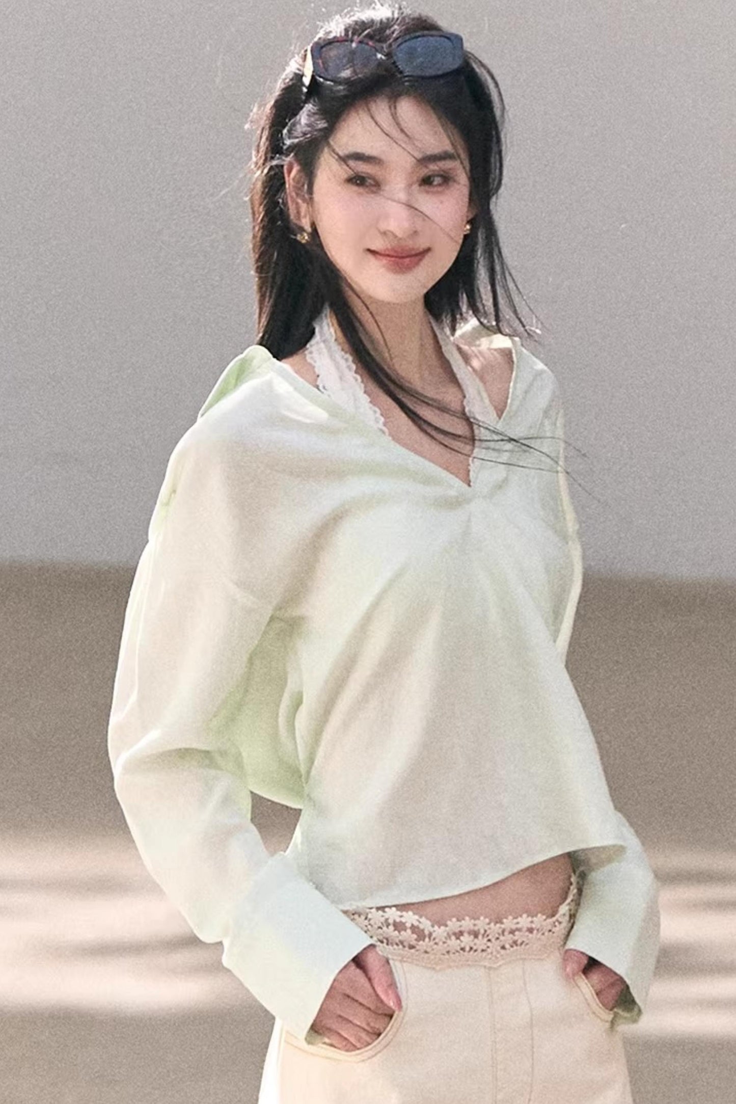 Lace-Trimmed Halter Neck Camisole