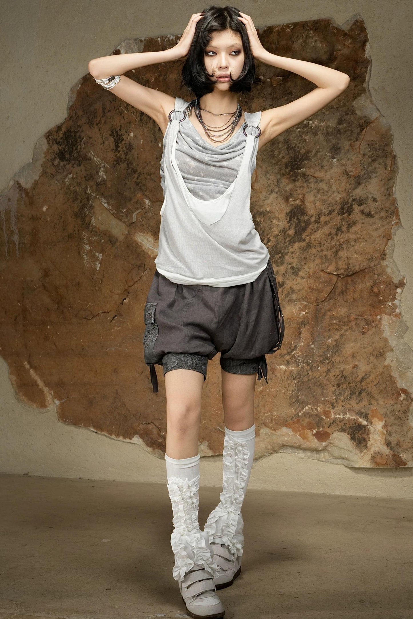Asymmetrical Retro Sleeveless Vest