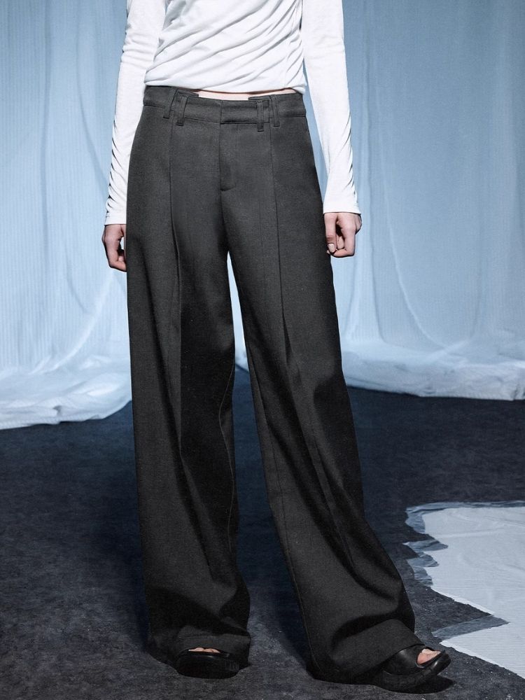 Ultra Wide Casual Gray Western Pants