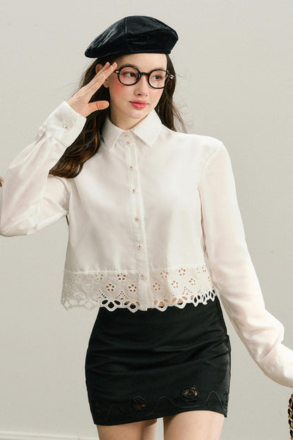 Roses Bloom Embroidered Blazer Skirt Set-Up