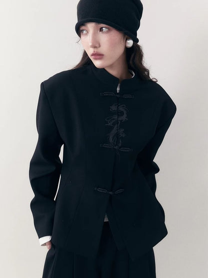 Chinese Dragon Embroidery Blazer