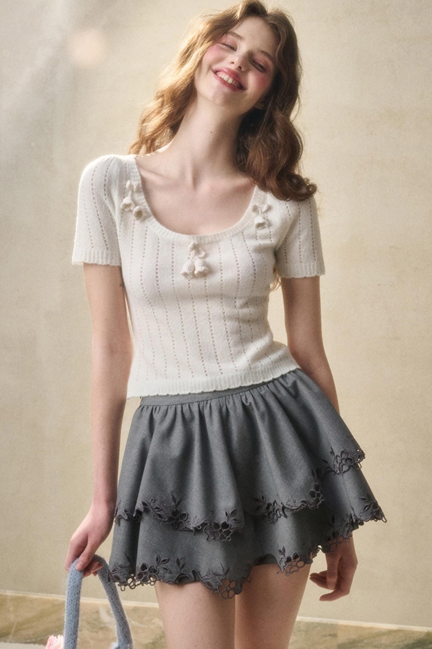 Handmade Floral Cropped Top