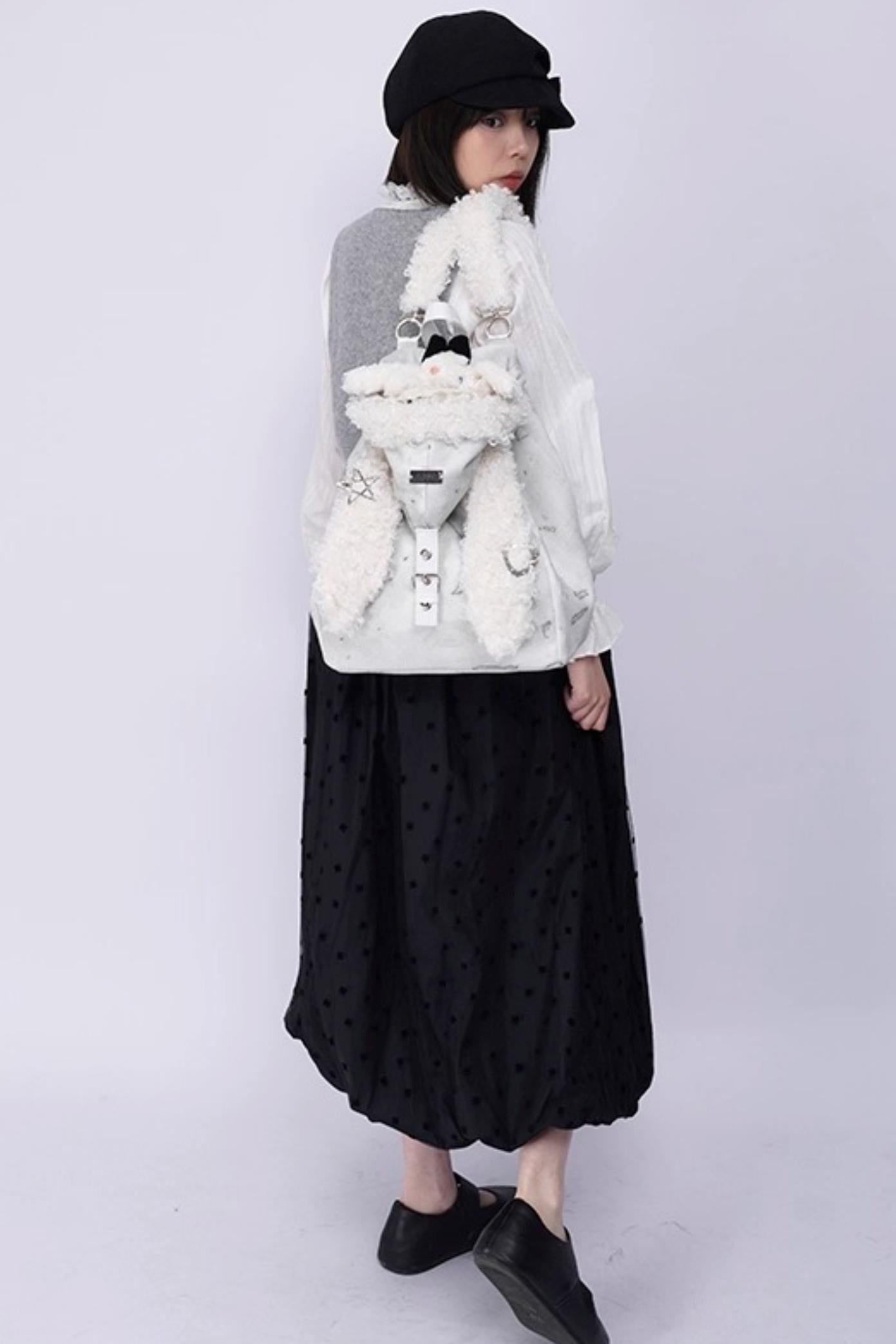 Cute Furry Rabbit Ears Backpack