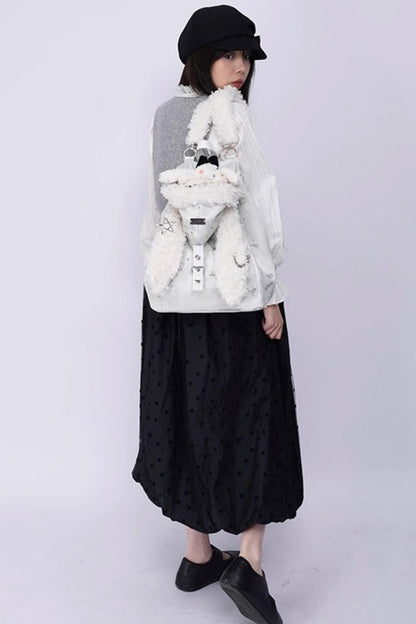 Cute Furry Rabbit Ears Backpack