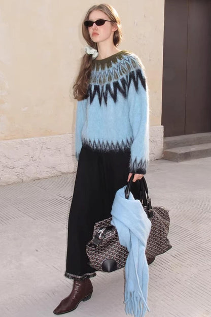 Brushed Alpaca Fair Isle Sweater