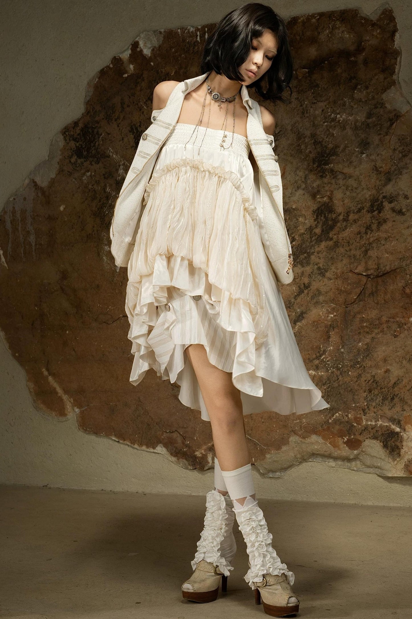 Asymmetrical Retro Tube Skirt