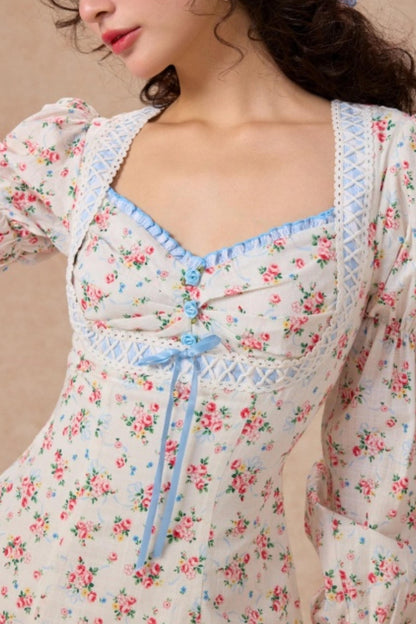 Blue French Pastoral Dress Set-Up