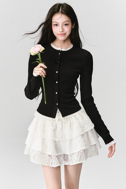 Flower Knit Cardigan