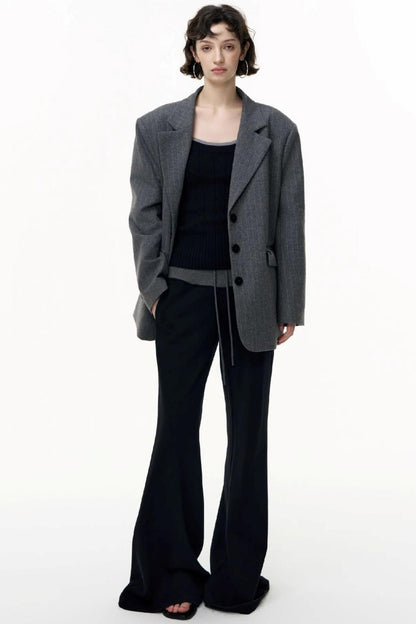 Flared Cotton Wide-Waisted Sweatpants