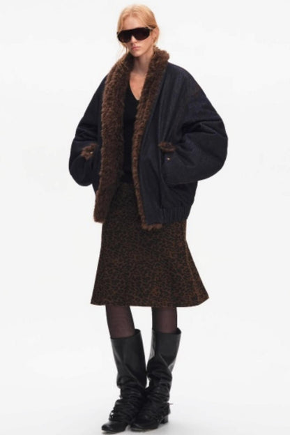 Leopard Print Fishtail Skirt