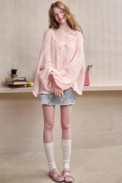 Mint Embroidered Satin Skirt