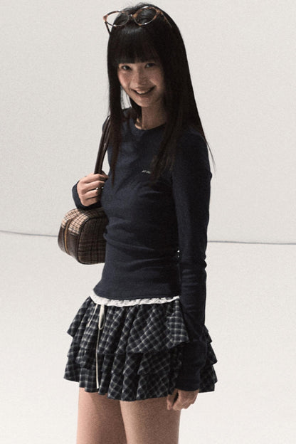 Shrine Plaid Woolen A-Line Skirt