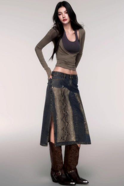 Two-Piece Halterneck Long Sleeve Top