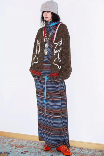 Retro Lace Knitted Cardigan